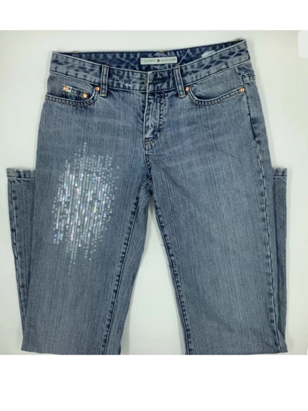 Tommy Hilfiger sequined flare leg jeans